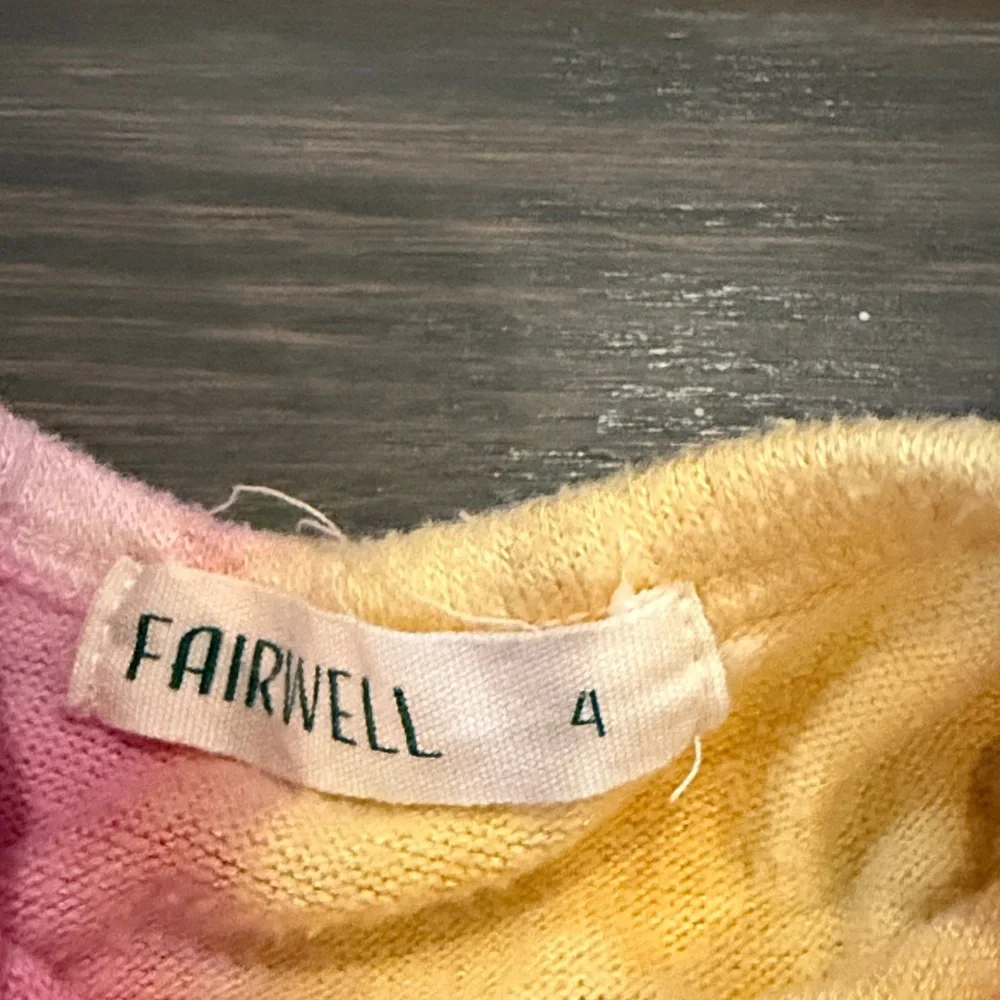 Fairwell Tie-Dye Knit Ruffle Baby Jumpsuit in Pink, Yellow, and Blue - Picture 2 of 3